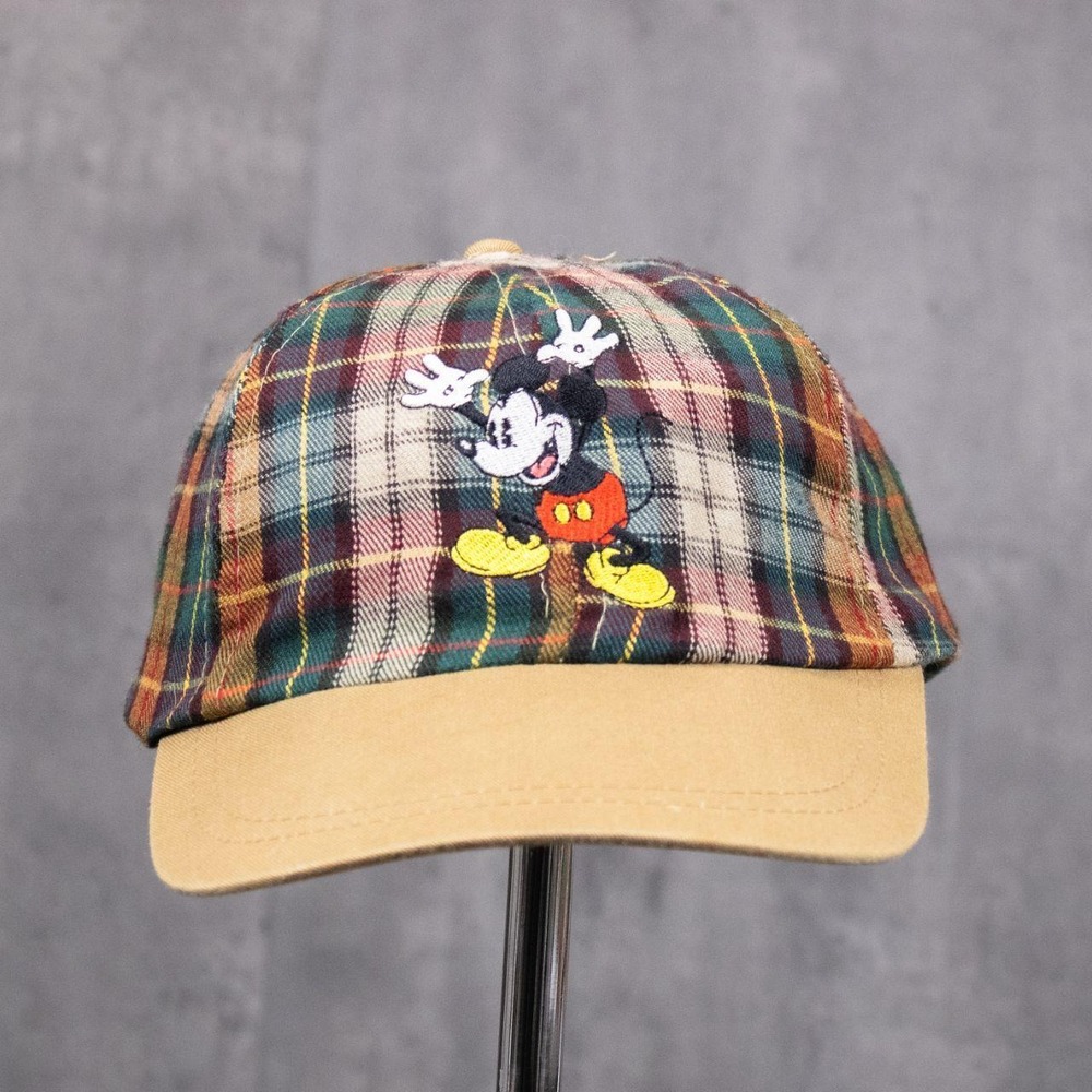 Vintage 1990's Mickey Unlimited Mickey Mouse Plaid Snapback 6 Panel Hat
